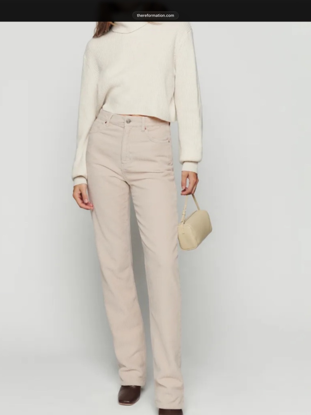 Reformation Cynthia High Rise Straight Long Corduroy Pants